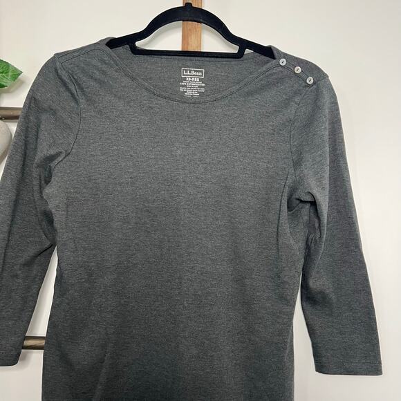 LL Bean 3/4 Sleeve Gray Shirt Size X Small - Picture 3 of 6